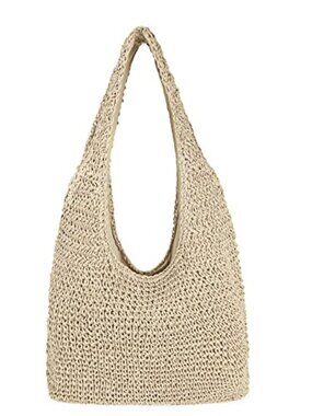 Handwoven Straw Beach Bag Large Tote Shoulder Bag Summer Hobo Purse